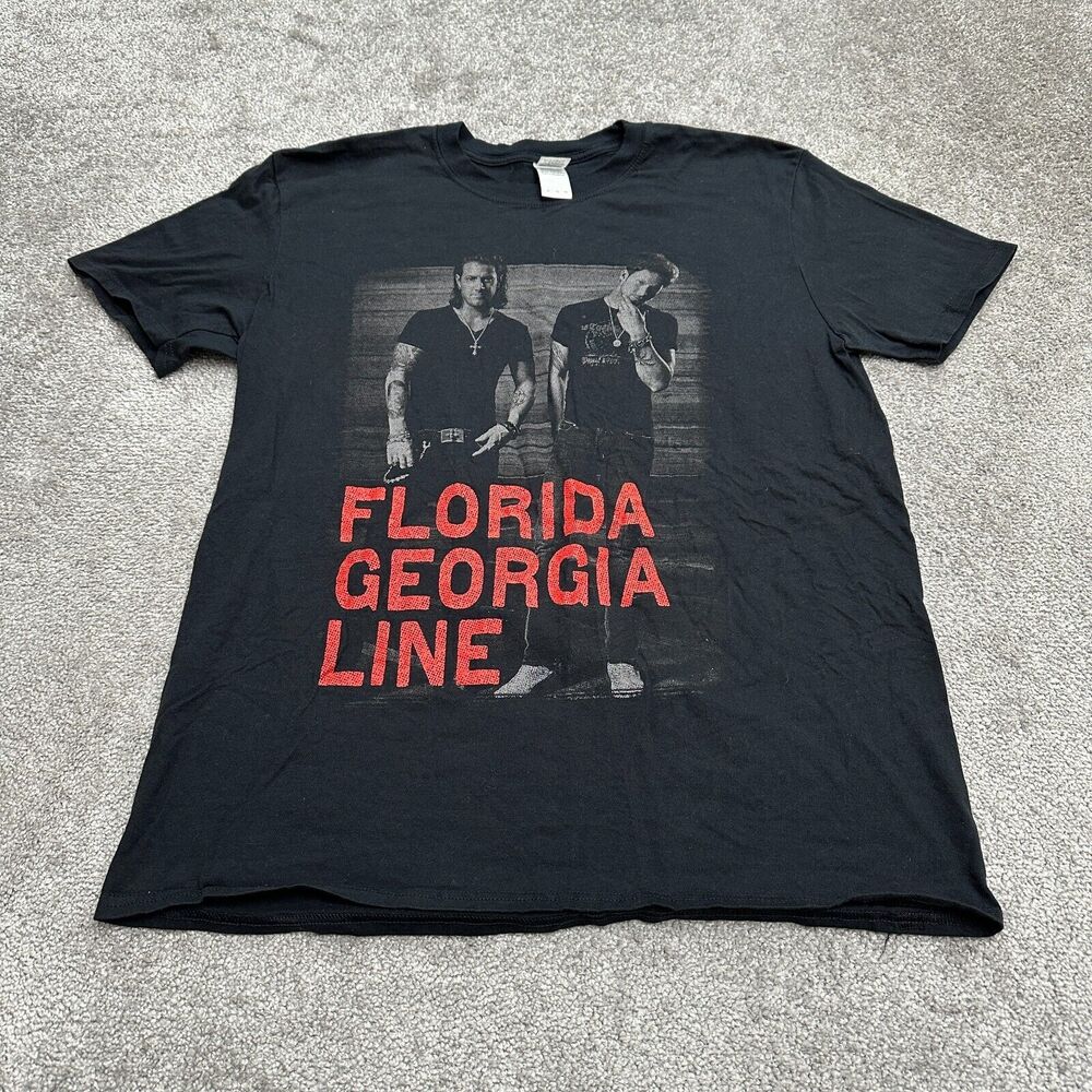 Gildan Softstyle Vintage T-Shirt Mens XL Black Florida George Line Tour 2015 Tee